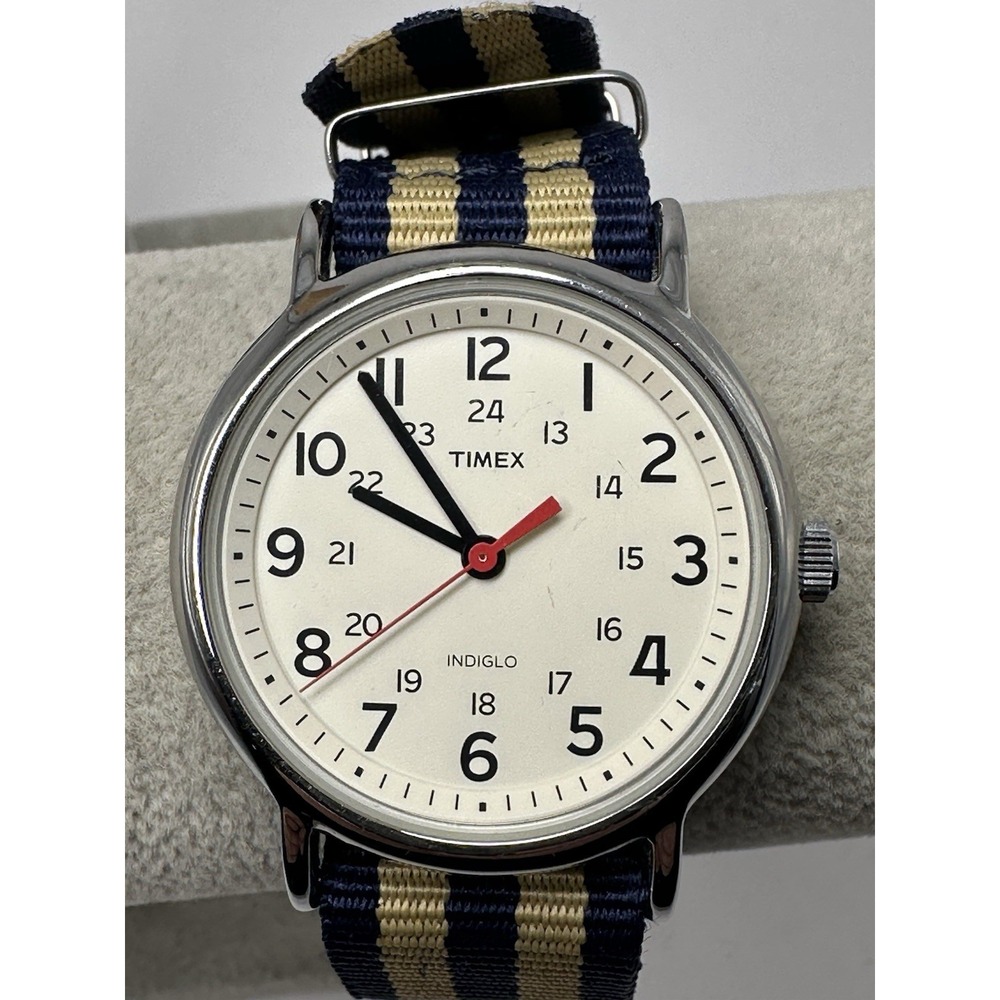 Timex Indiglo Mens Watch YO 2013 New Battery 38MM 8.5" Nylon‎ Band N23